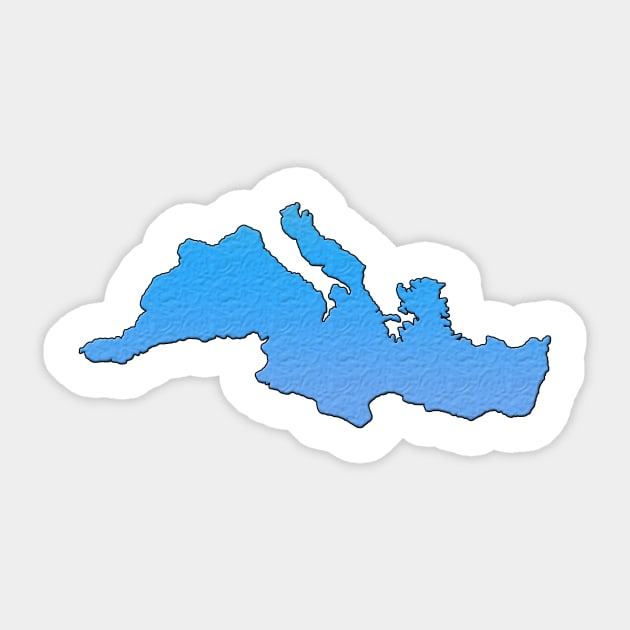 Mediterranean Sea Outline Sticker by gorff